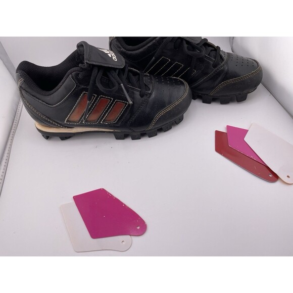 Adidas Baseball Cleats Youth Size 1 Black Change Up MD 2 K Color Inserts - Picture 8 of 9
